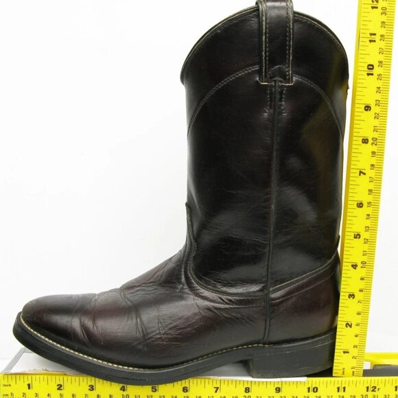 Laredo Burgundy Red Roper Leather Western Biker Cowboy Work Boots Women's 10 M - Picture 8 of 13